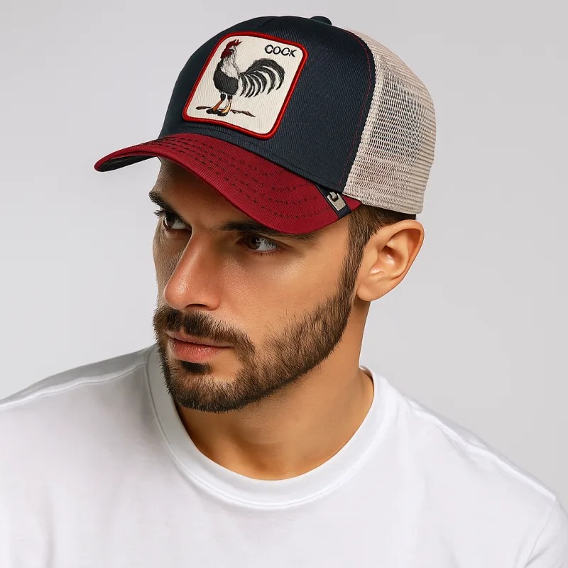 Mũ lưới Goorin Bros The Cock phối màu Navy & Đỏ - Nón Mũ Happy Cap - Công Ty TNHH May Mặc Happy Cap